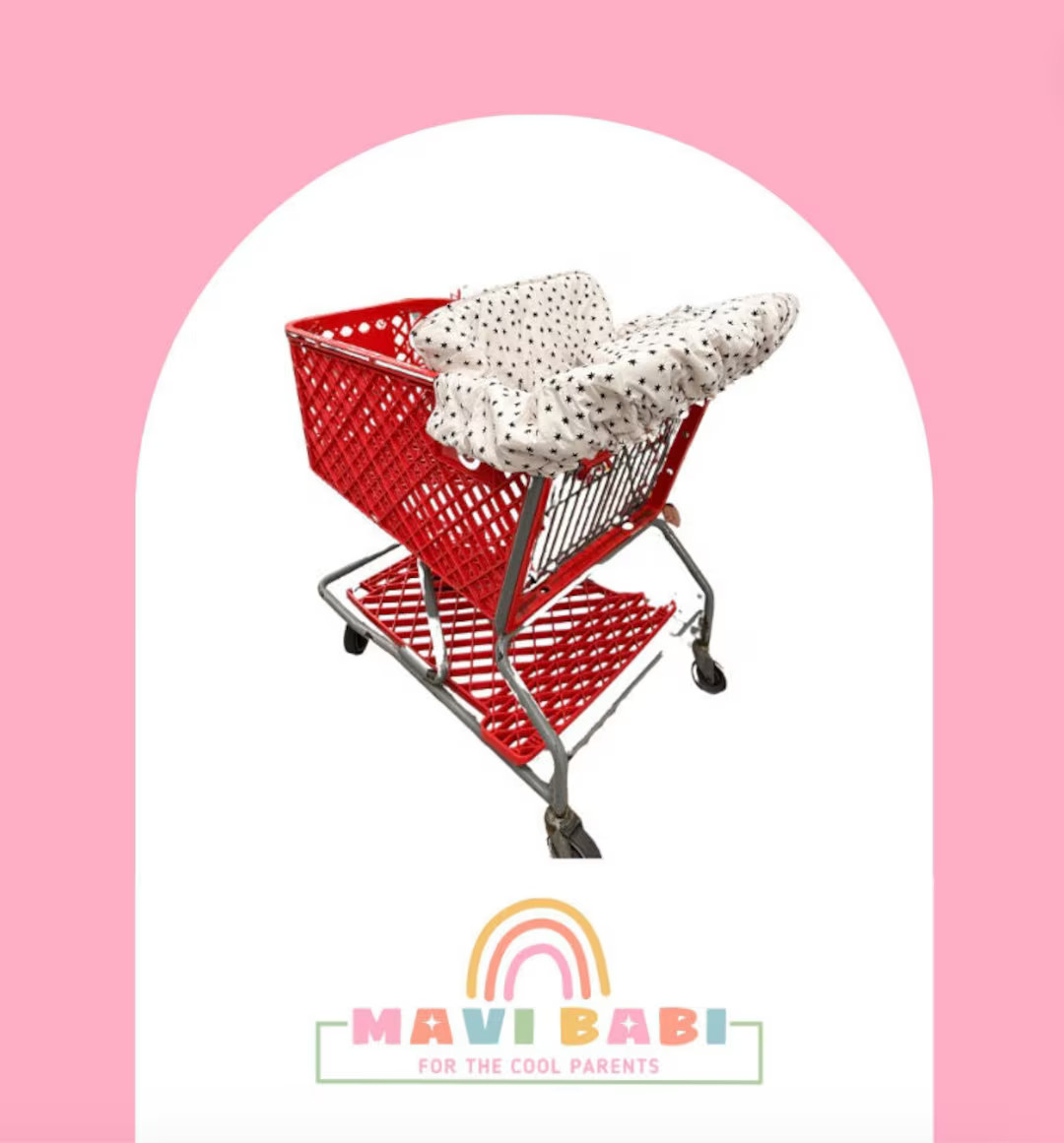 Star & Checkered Print Shopping Cart Cover, Actually Cute Shopping Car Cover, High Chair Cover, B... | Etsy (US)