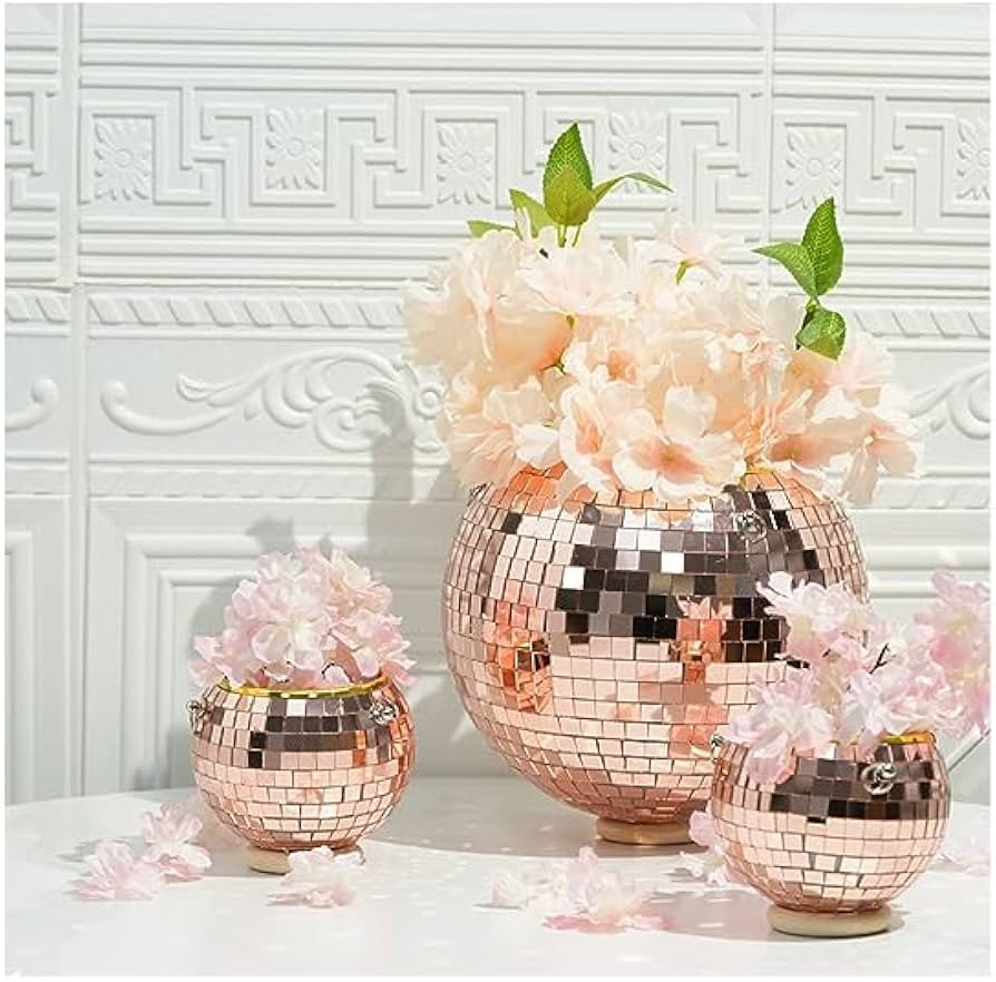 Disco Ball Planters 8"+4" Boho Décor Flower Planter Pots for Indoor Outdoor Plants Hanging Mirro... | Amazon (US)