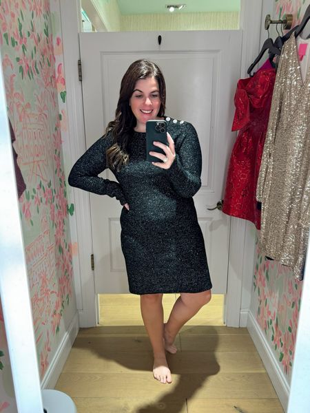 If you want to get a head start on the holidays, this sequin sweater dress is a winner! It is a beautiful green color and has the perfect amount of sparkle, if a full sequin dress is not your jam! The dress runs TTS and is $99 (originally $198)!

#LTKmidsize #LTKsalealert #LTKfindsunder100