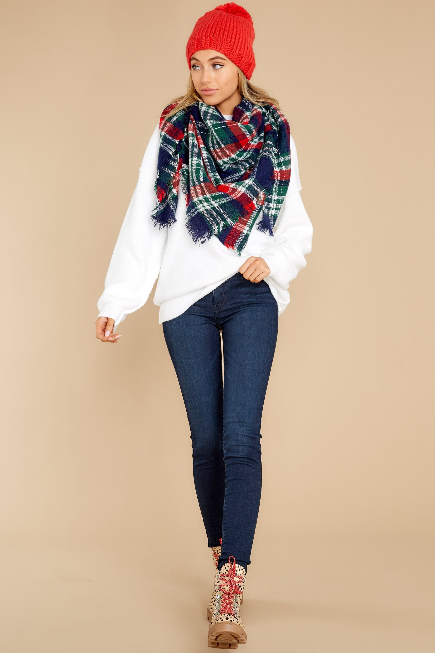 Chilled Touch White Sweater | Red Dress 