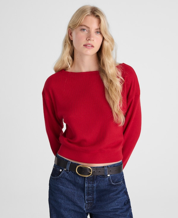 Boatneck Drop-Shoulder Sweater | Madewell