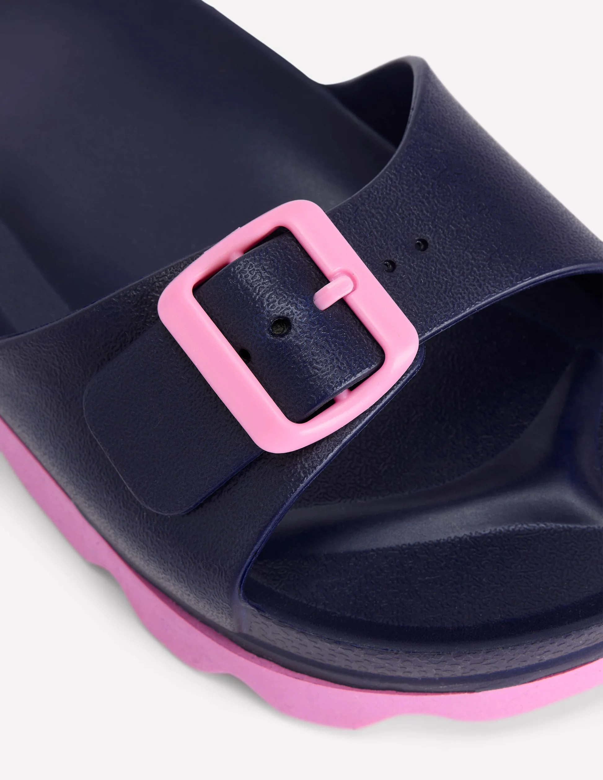 Lyla Single Buckle Sliders-Navy/Pink | Boden (US)