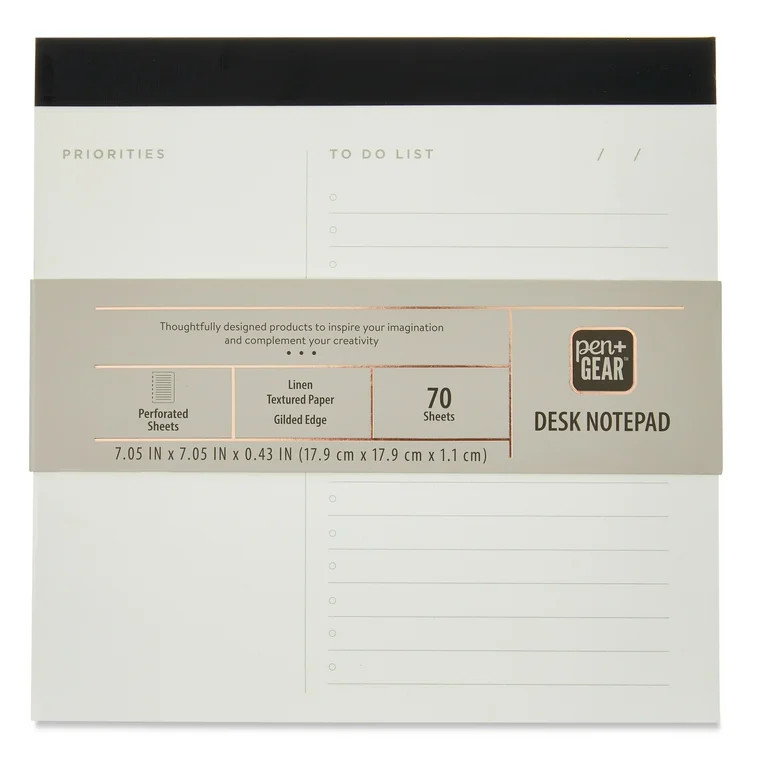 Pen+Gear Desk Notepad, 7 in x 7 in, 70 Sheets,No Holes | Walmart (US)