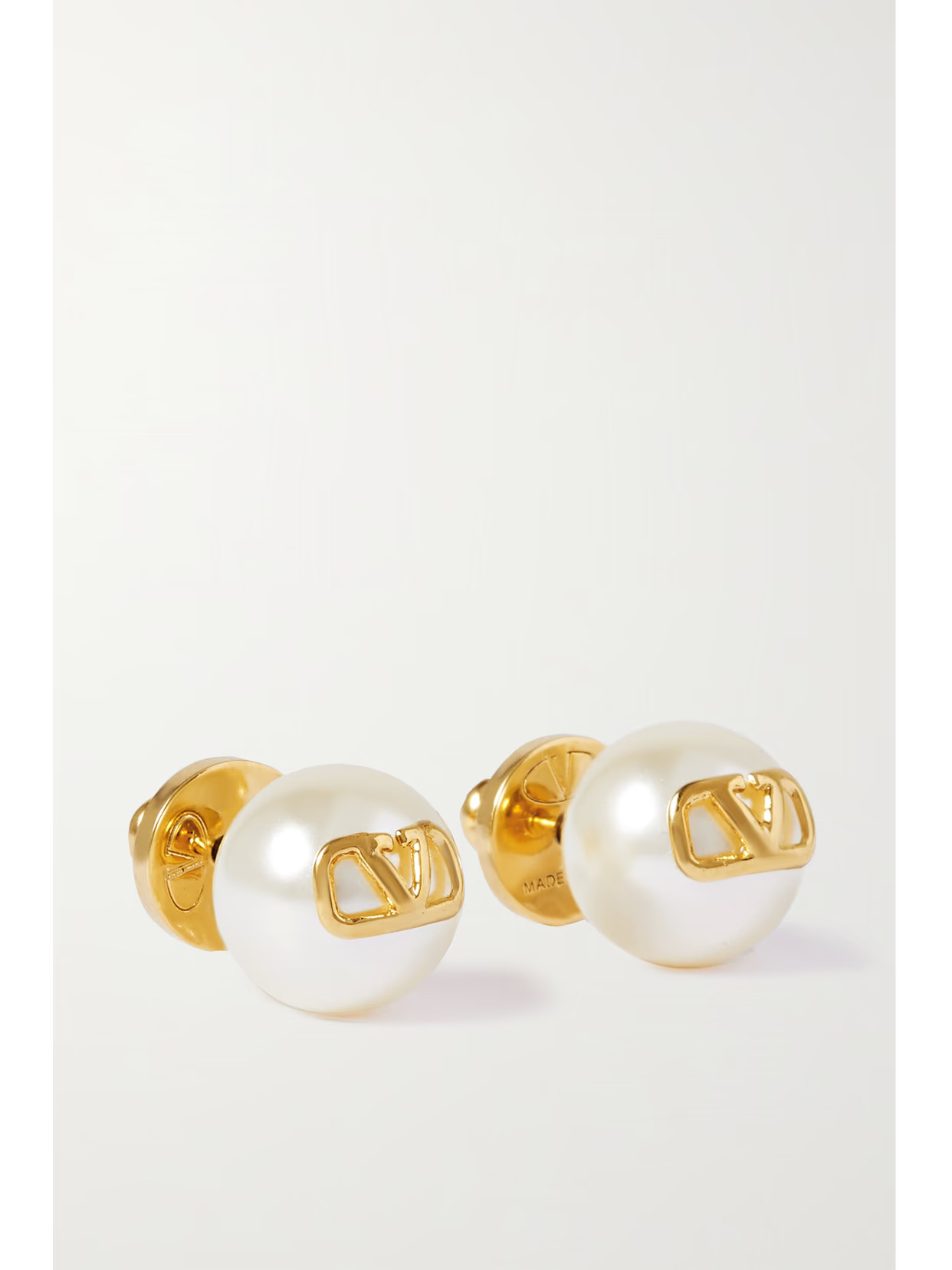 Valentino - Valentino Garavani Gold-tone Faux Pearl Earrings - White | NET-A-PORTER (US)