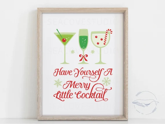 Christmas Party Decorations, Christmas Cocktails, Holiday Party Decorations, Christmas Party Sign... | Etsy (US)