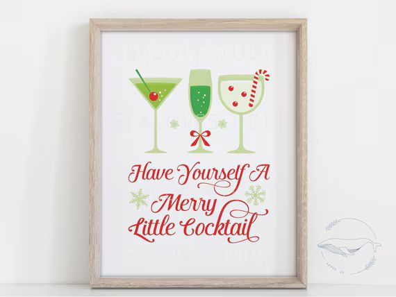 Christmas Party Decorations, Christmas Cocktails, Holiday Party Decorations, Christmas Party Sign... | Etsy (US)
