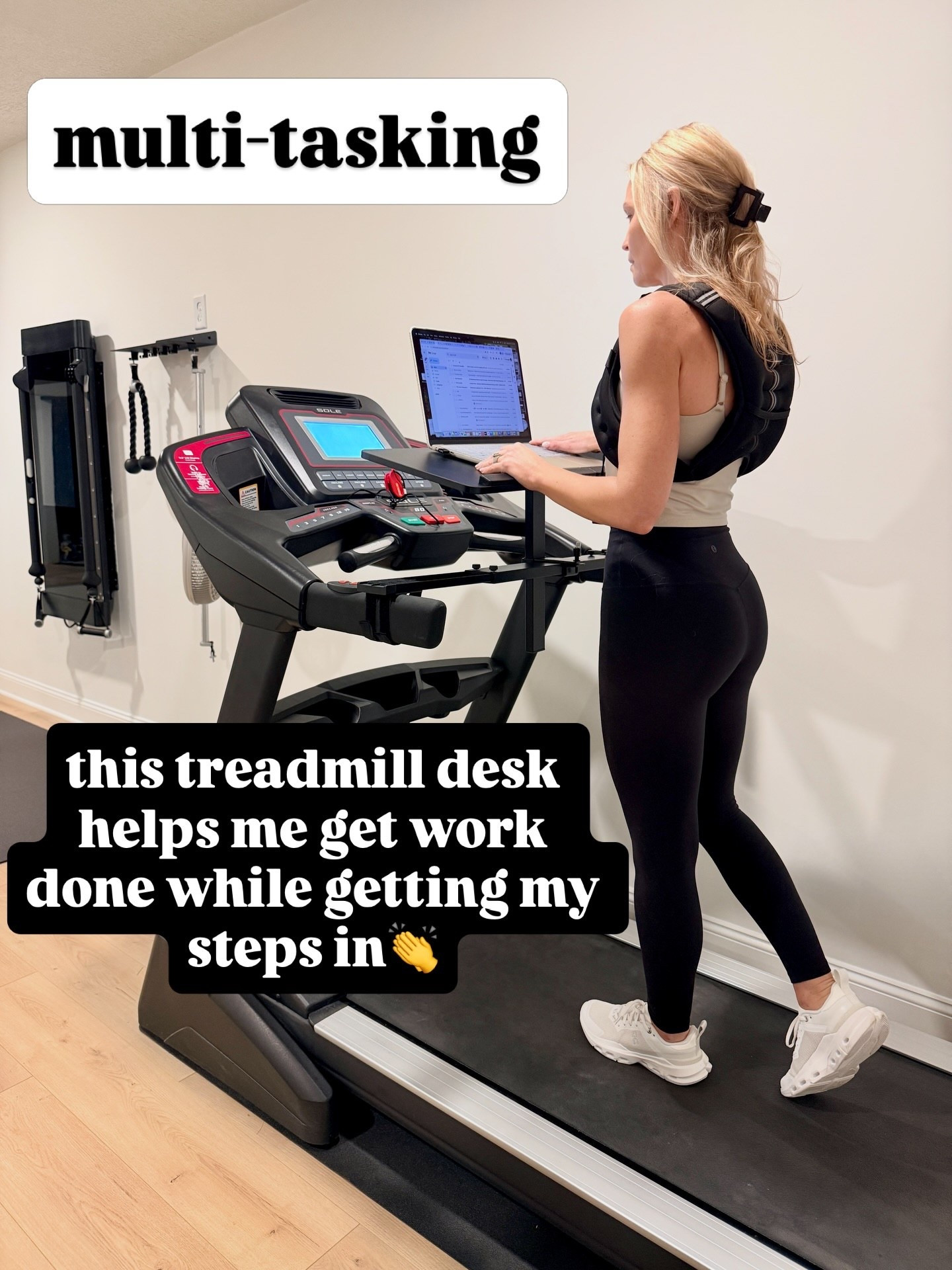 Multi-tasking at its finest! This treadmill desk and weighted vest help me stay fit while getting work done! 

#LTKfitnessgoals #LTKmomlife #LTKActive