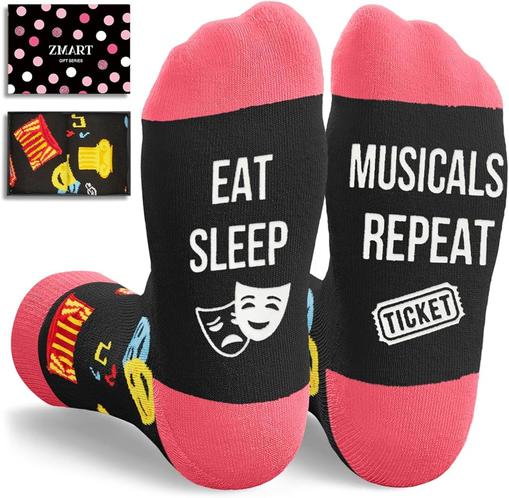 Zmart Musical Theater Gifts for Women - Broadway Musical Socks for Theatre Lovers Actress | Amazon (US)