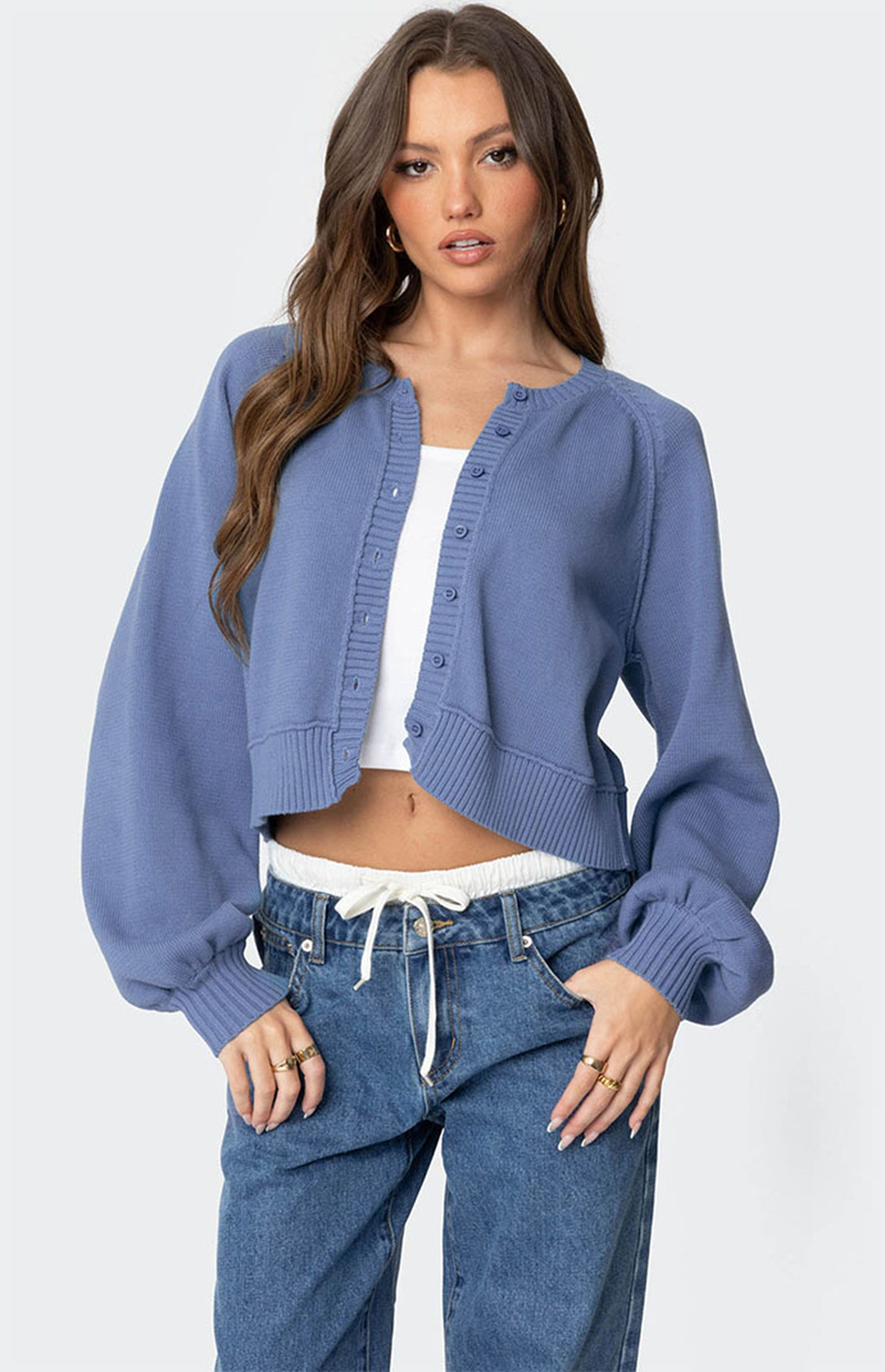 Edikted Sammi Puff Sleeve Knit Cardigan | PacSun