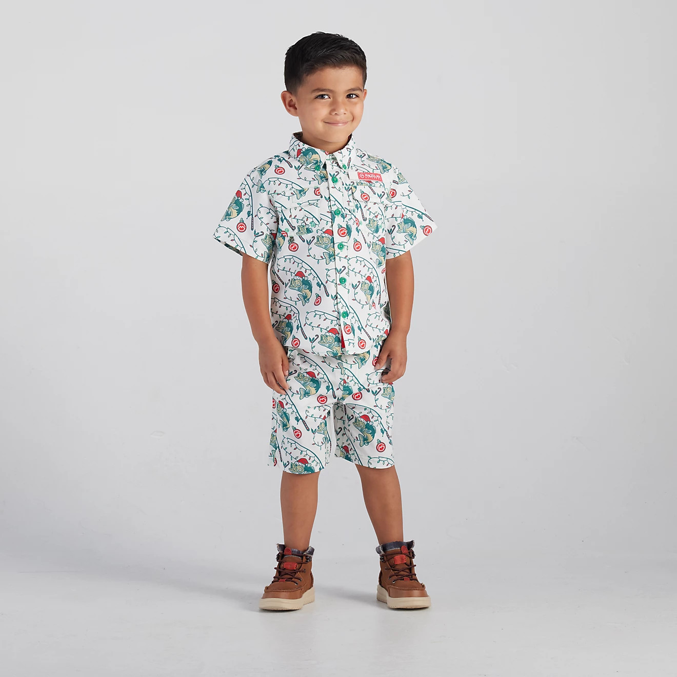 Magellan Outdoors Toddler Boys' Laguna Madre Holiday Catch Shirt and Shorts Set | Academy Sports + Outdoors