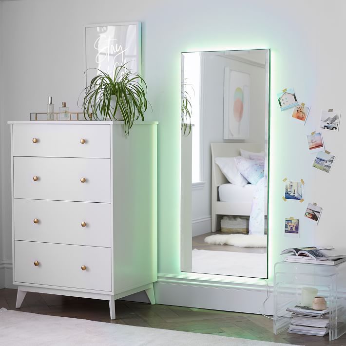 Ombre Ambient Backlit LED Floor Mirror | Pottery Barn Teen