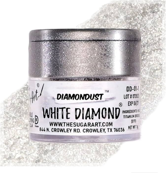 White Diamond Edible Glitter for Drinks, Cocktails, Cake Decorating, Strawberries, Chocolates & M... | Amazon (US)