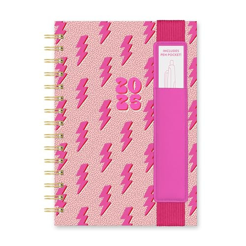2025 Planner with Pen Strap - Daily, Weekly and Monthly Planner 2024-2025, Orange Circle Studio 17 Month Calendar, July 2024 - December 2025, 5.75" x 8.25" - Oliver Planner Charged Up Print | Amazon (US)