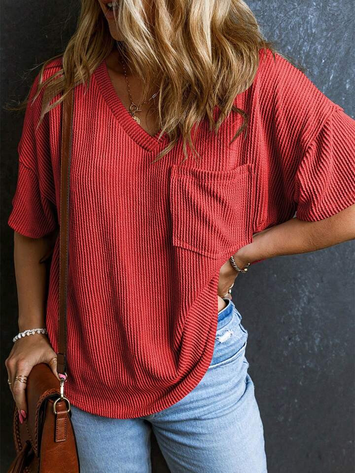 Women's Twisted Threaded Short-Sleeved T-Shirt | SHEIN