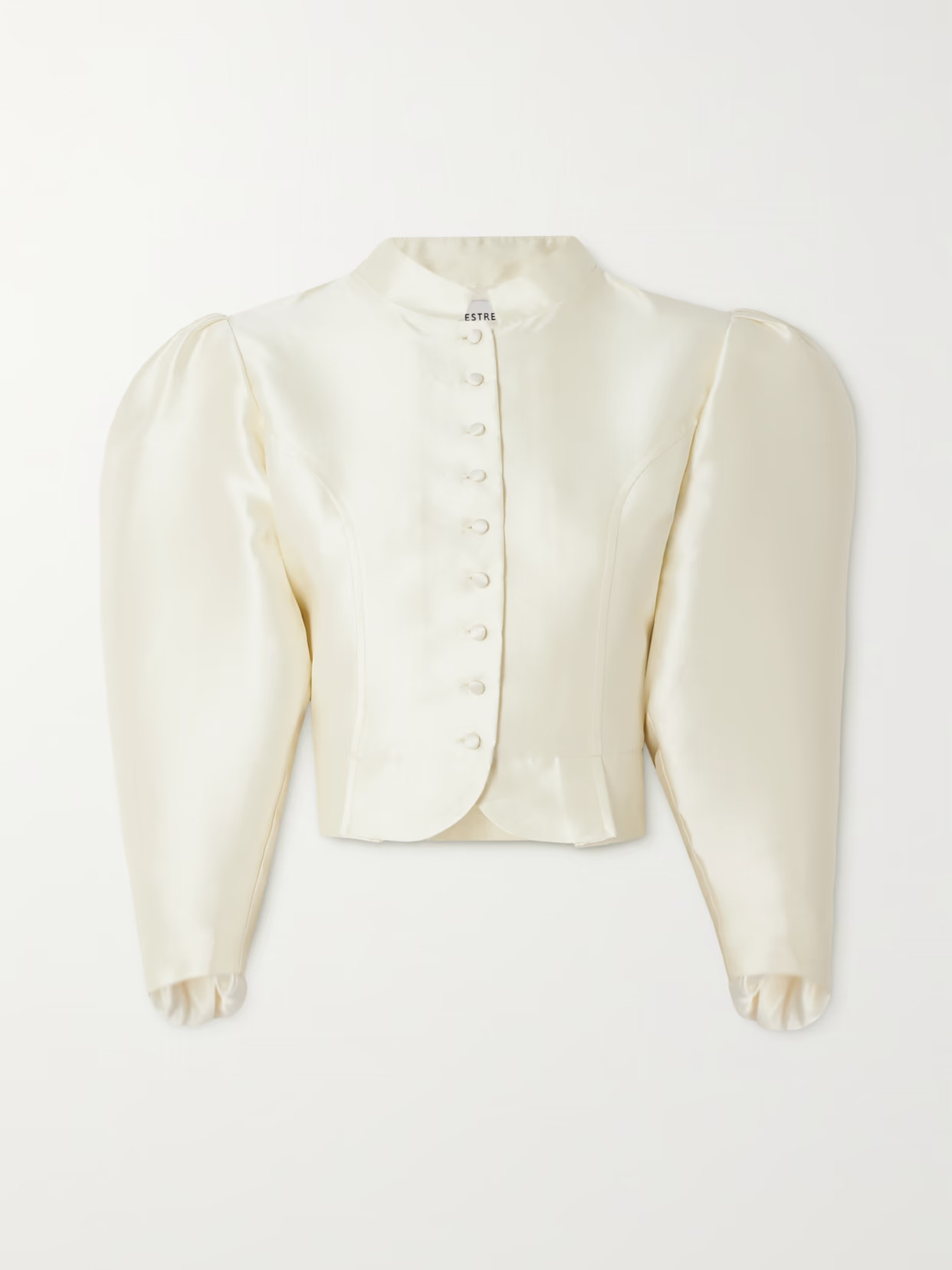DESTREE - Amoako Cropped Faille Jacket - White | NET-A-PORTER (US)