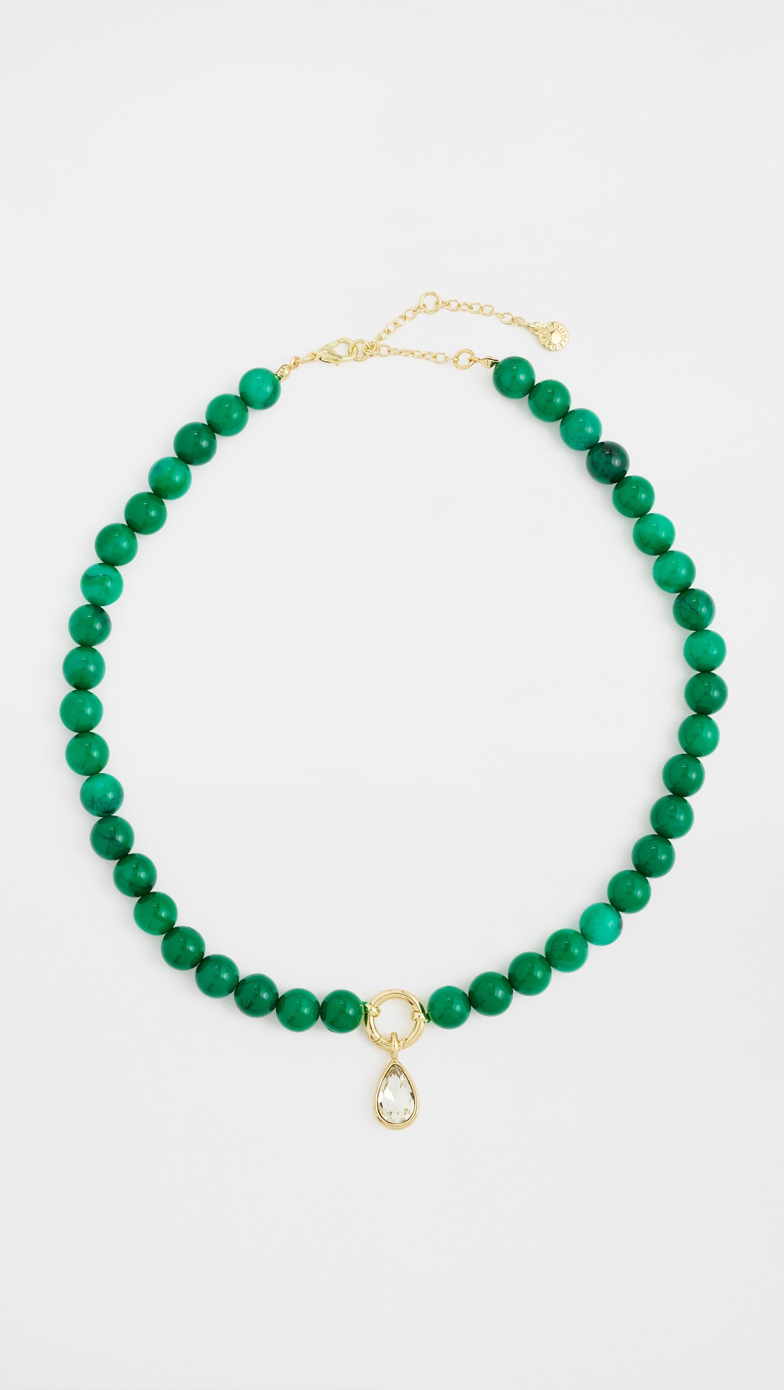 BaubleBar Janette Beaded Ring Necklace Dark Green One Size | Shopbop