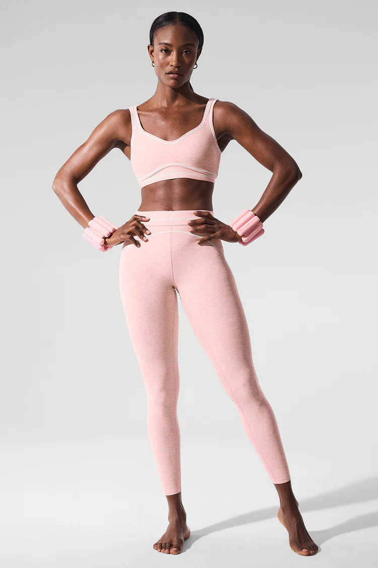 Alosoft Heart Throb Bra - Pink Quartz Heather/White | Alo Yoga (US)