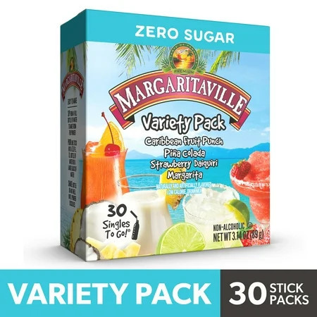 Margaritaville Sugar-Free Powdered Drink Mix Singles-To-Go Variety Pack, 30 Count Packets | Walmart (US)