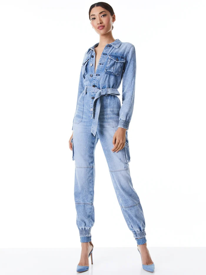 ETHA CHAMBRAY JUMPSUIT | Alice + Olivia