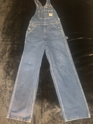 Mens VTG Carhartt Blue Jean Overalls USA Made Size 30/32 | eBay US