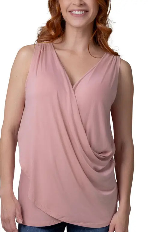 Kindred Bravely Draped Nursing Tank in Light Mauve at Nordstrom, Size Large | Nordstrom