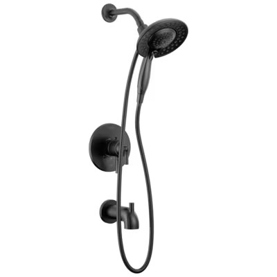 Delta Saylor Matte Black 2-handle Multi-function Round Bathtub and Shower Faucet | Lowe's