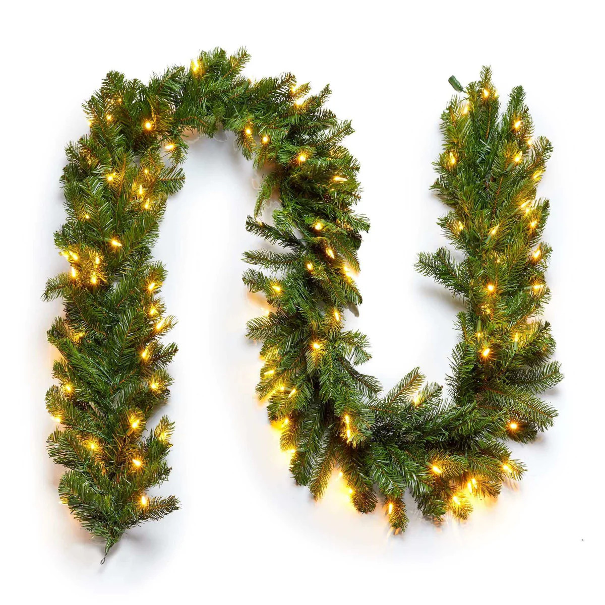 9' x 12" King Douglas Fir Garland With 100 Warm White LED Lights | King of Christmas