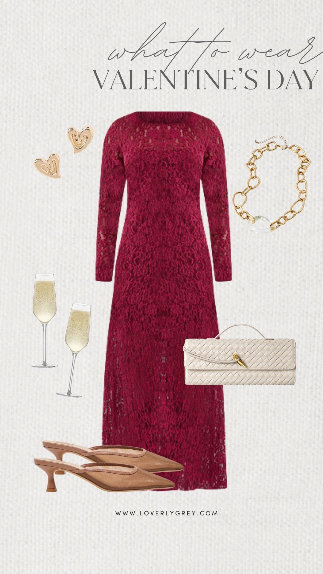 Loverly Grey, why to wear for Valentine’s Day! I am loving this long sleeve red lace maxi dress for a nice dinner date. I’d pair the look with a statement necklace, small heel, and suede bag for the social occasion. Loverly Grey, what to wear, Valentine’s Day 

#LTKootd #LTKValentine #LTKgrwm