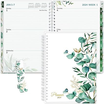SUNEE 2024 Weekly and Monthly Planner - from January 2024 - December 2024, 6.4" x 8.3" Daily Agen... | Amazon (US)