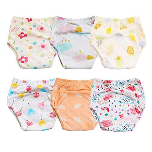 ORINERY Unisex Cotton Reusable Potty Training Underwear Breathable Toddler Boys and Girls Pee Training Underpants Waterproof Training Pants 6-Pack (XT-R, 2-3T) | Amazon (US)