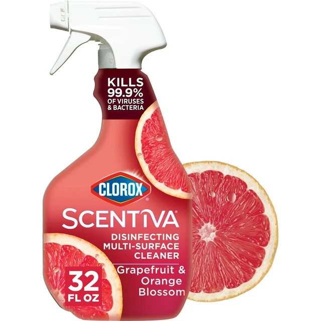 Clorox Scentiva Bleach-Free Multi-Surface Cleaner Spray, Grapefruit & Orange Blossom, 32 fl oz | Walmart (US)