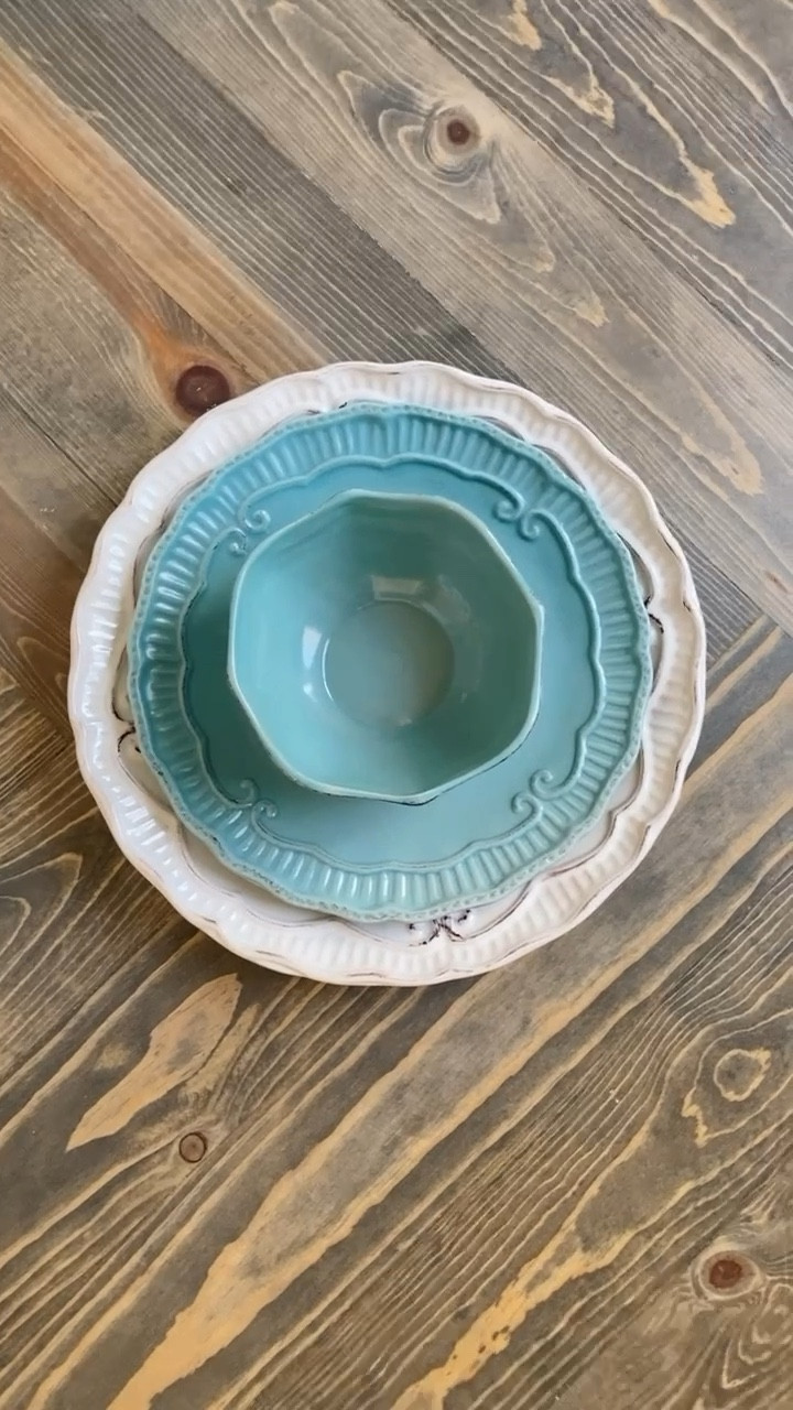 We registered for these dishes when we got married almost 10 years ago! I cannot believe I was able to find them! 
:
Exact white dishes linked. Similar blue option and the prettiest mint color. They are on sale!!!!!!!!

#LTKsalealert #LTKVideo #LTKhome