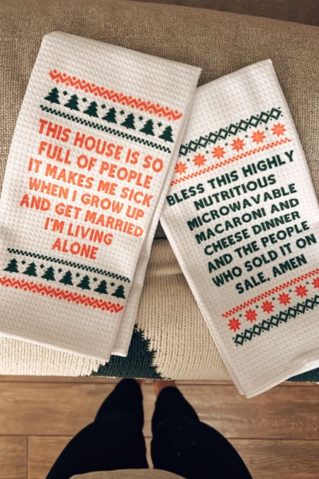 Cute little vintage style Home Alone  tea towels 

#LTKSeasonal #LTKhome #LTKHoliday