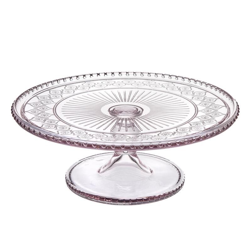 Godinger Claro Pink Footed Cake Stand | HSN