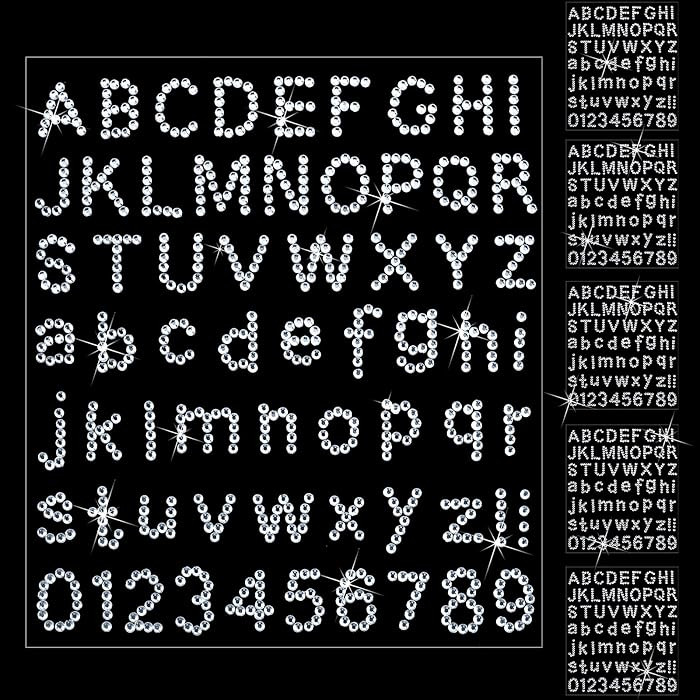 Clabby 6 Sheets Glitter Rhinestone Letter Stickers Bling Crystal Alphabet Letter Gemstone Border ... | Amazon (US)