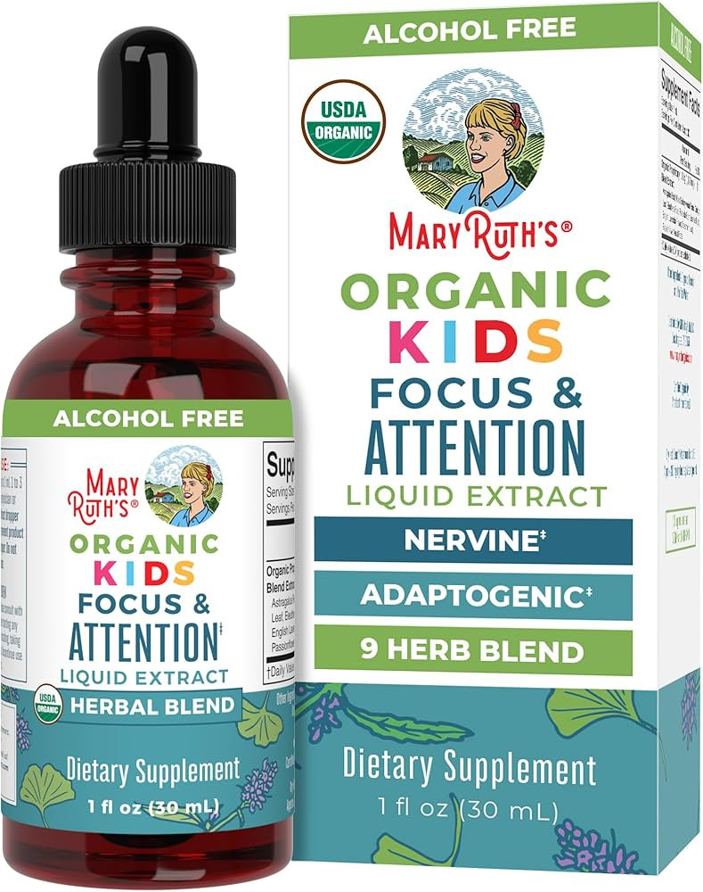 MARYRUTH'S Kids Focus & Attention Drops | USDA Organic Drops | Ginkgo Biloba | Rhodiola Root & Li... | Amazon (US)