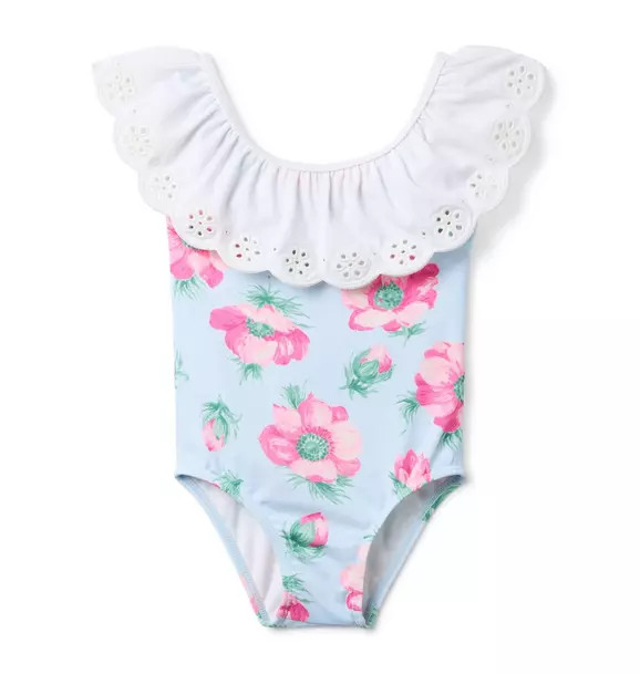 Recycled Floral Eyelet Ruffle Swimsuit | Janie and Jack