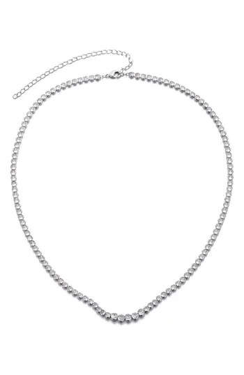 Adornia Bezel Crystal Tennis Necklace in Silver at Nordstrom Rack | Nordstrom Rack