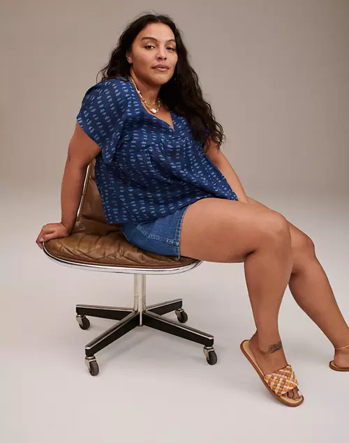 The Suzi Slide Sandal in Multi Woven Leather | Madewell