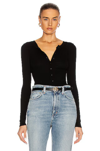 Silk Rib Fitted Long Sleeve Cardigan | FWRD 