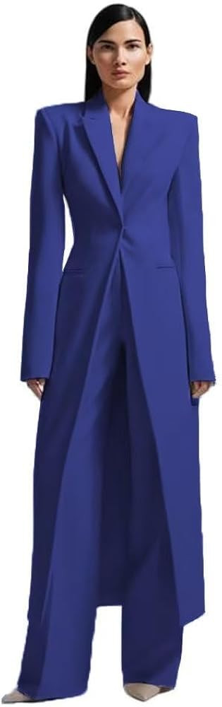Women's 2 Piece Suit Long Jacket+Pants Slim Fit 1 Button High Street Luxury Womens Clothing Pant ... | Amazon (US)