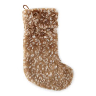 North Pole Trading Co. 20" Fawn Fur Christmas Stocking | JCPenney