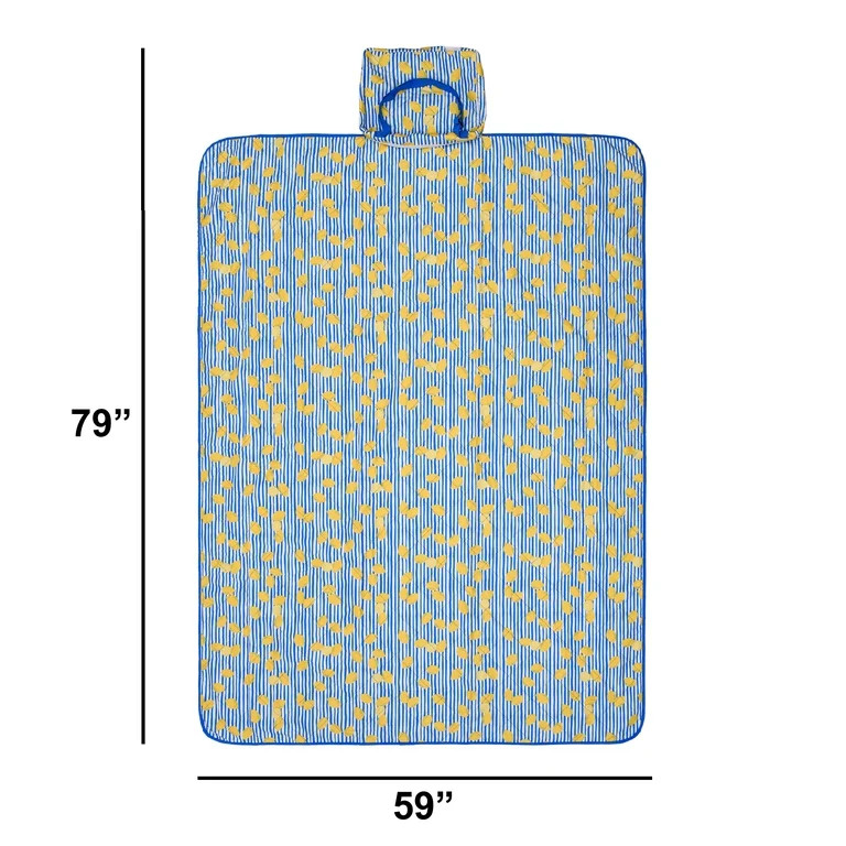 Mainstays Beach Blanket, Sand and Water Resistant, 79" x 59", Lemon | Walmart (US)