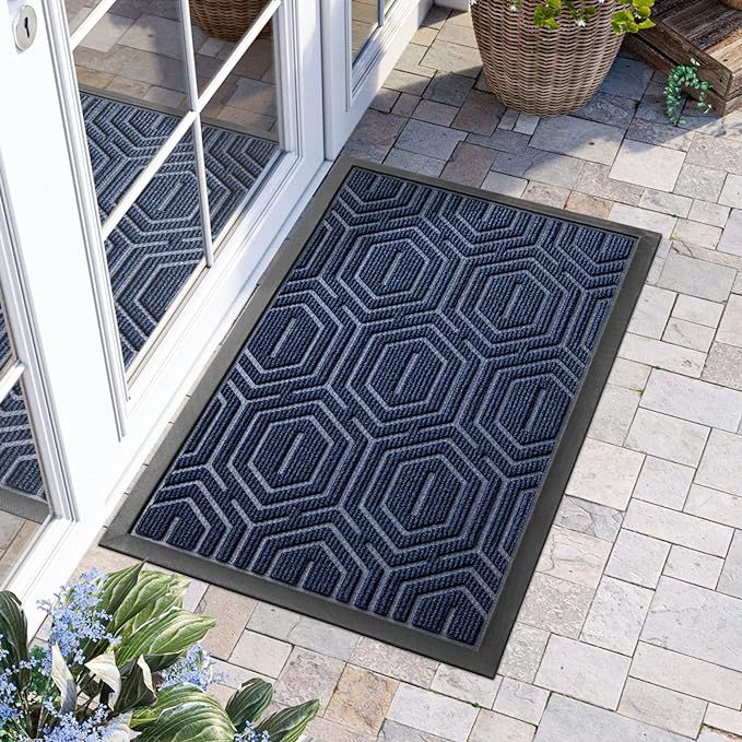 DEXI Rubber Front Door Mat Outdoor Doormat Heavy Duty Floor Rug, Waterproof Low-Profile Door Mat,... | Amazon (US)