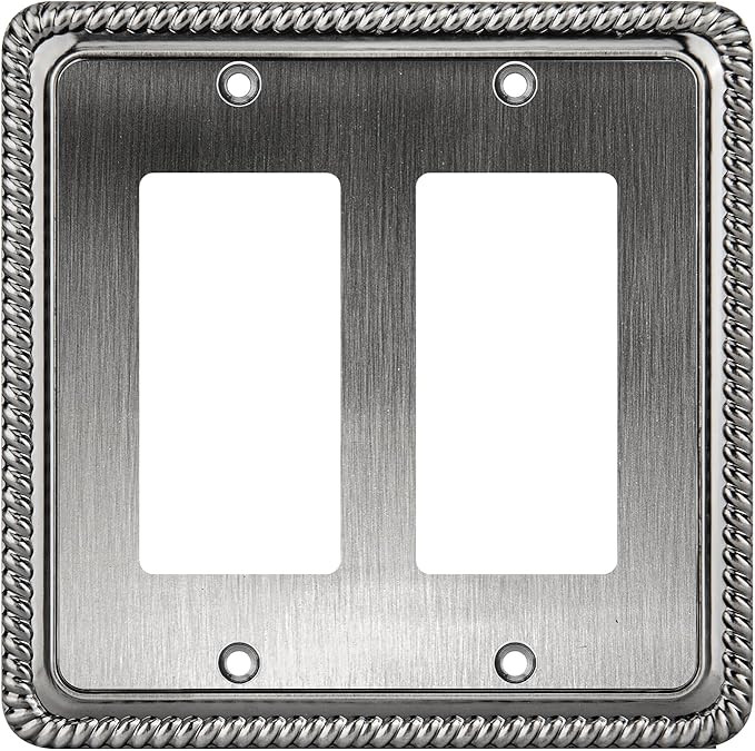 Henne Bery Rope Edge Decorative Wall Plate Switch Plate Outlet Cover, Aged Bronze (Double Decorat... | Amazon (US)