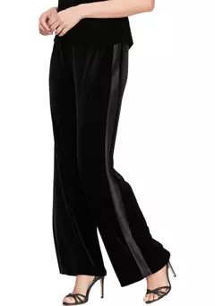 Alex Evenings Women's Solid Velvet Pants | Belk