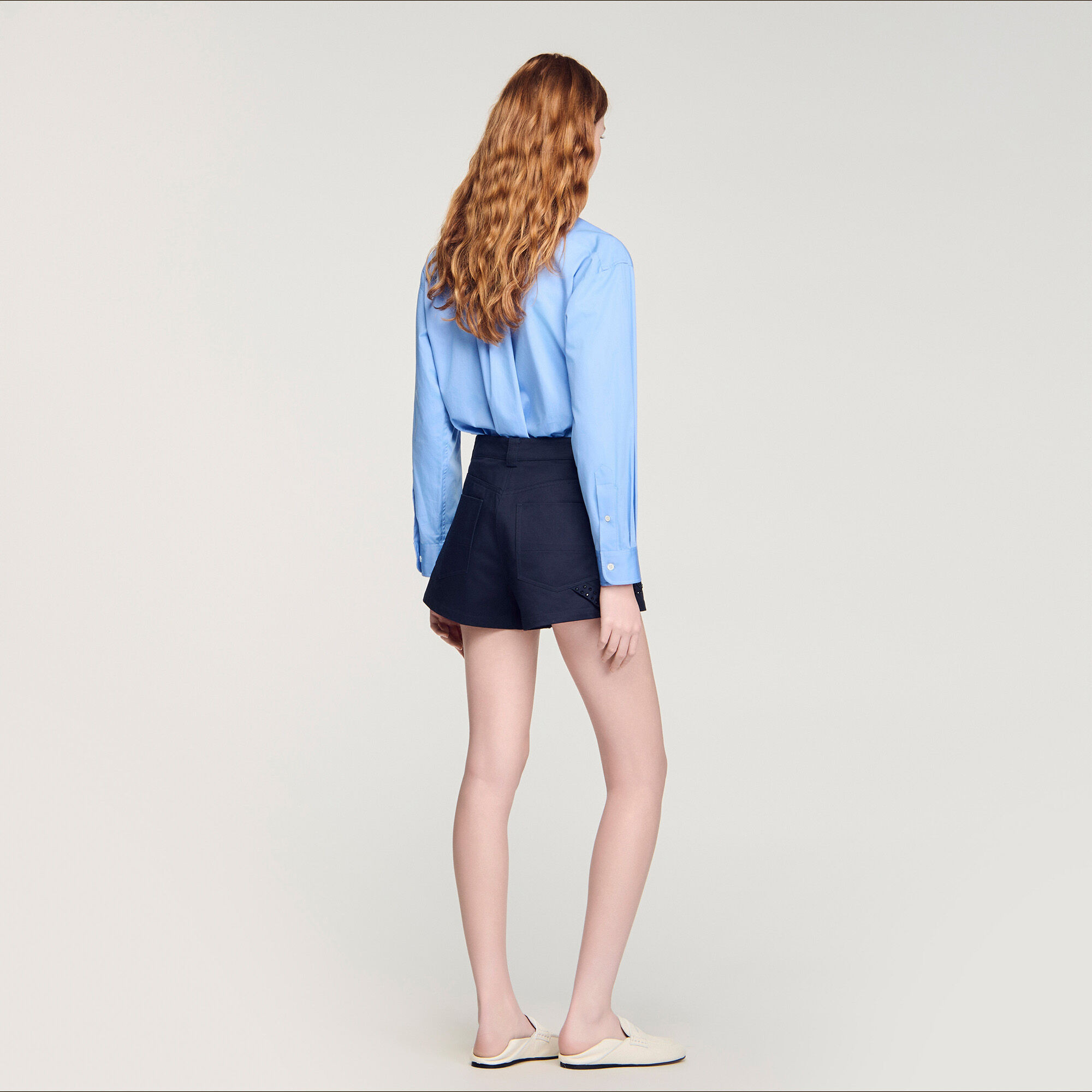 Embroidered cotton shorts | Sandro US | Sandro-Paris US