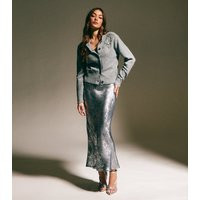 Women's Silver Metallic Bias Cut Midi Skirt New Look | New Look (UK)