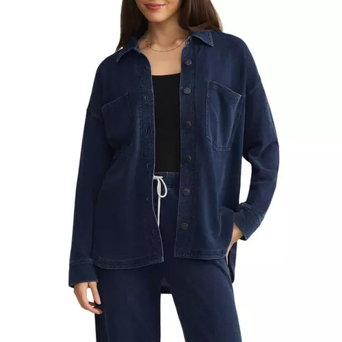 Women's Z Supply All Day Knit Denim Long Sleeve Oversized Shacket | Scheels Sports