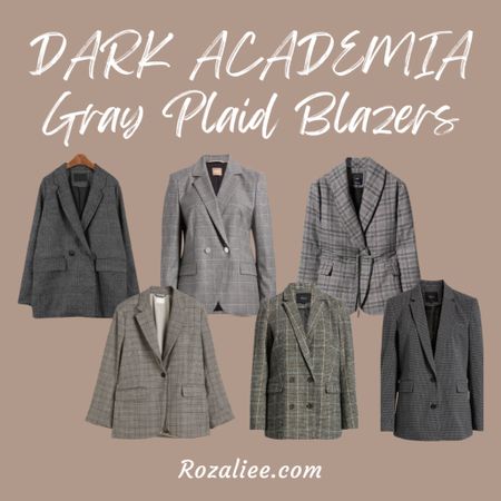 dark academia / gray blazer / plaid blazer / business workwear / business casual womens / womens business casual

#LTKBacktoSchool #LTKxNSale #LTKworkwear